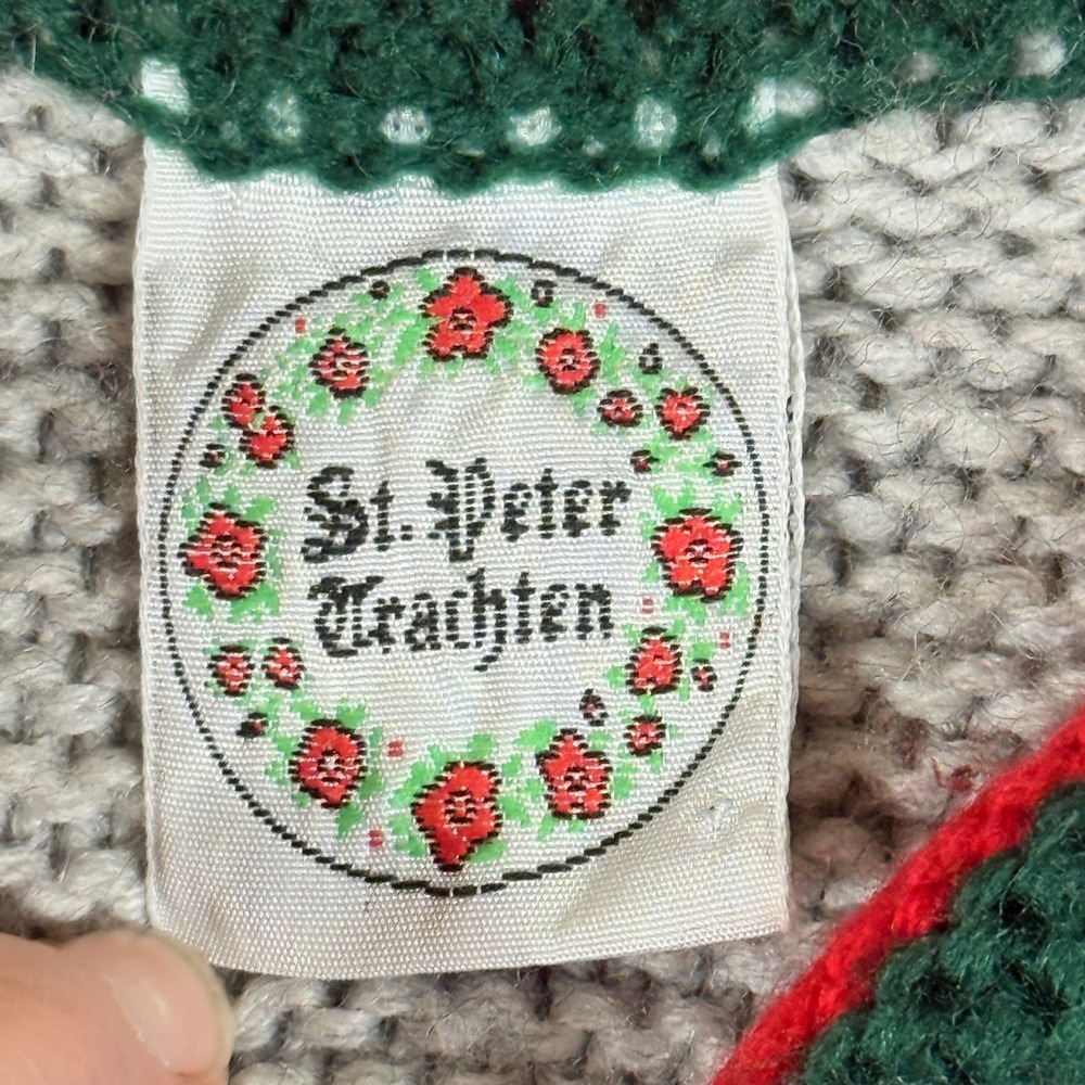Vintage St Peter Trachten Kids 8 10 Cardigan Grey Wool Blend Alpine Heirloom - Picture 6 of 8